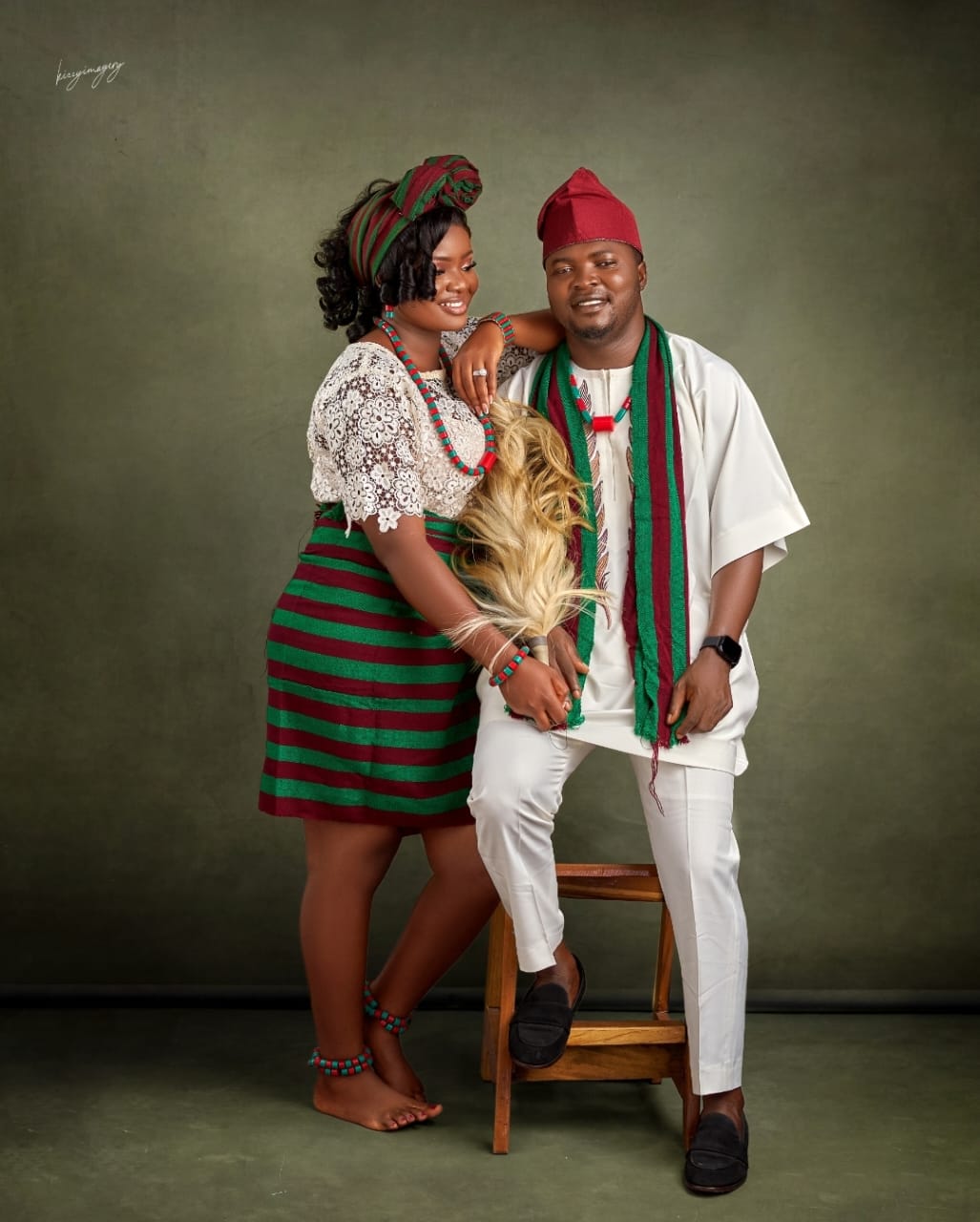 Esther and Isaac in traditional attire